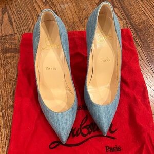 Denim tropical heel Louboutin 
Worn once